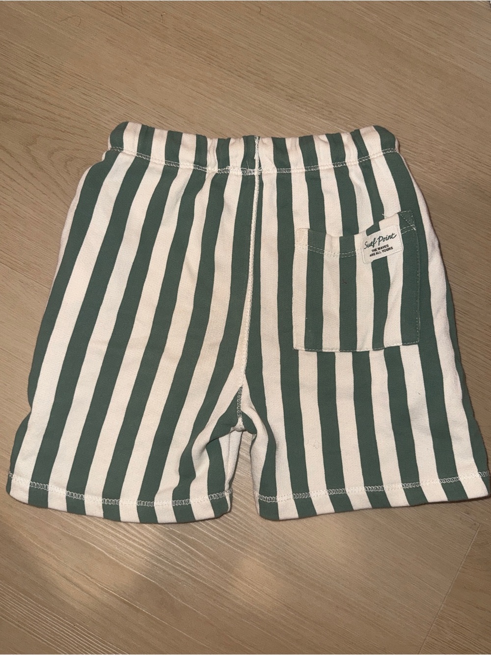 Zara Green and White Vertical Stripe Kids Shorts- boys